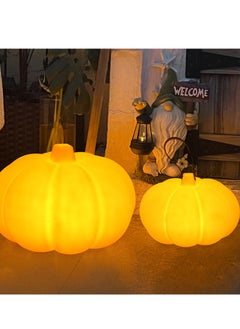 Generic Solar Pumpkin Statue Outdoor Garden Glowing Pumpkin Decoration Resin Pumpkin Fall Christmas Halloween Thanksgiving Gifts Outdoor Decoration Suitable for Porch Terrace, Patio, Lawn  - Image 4