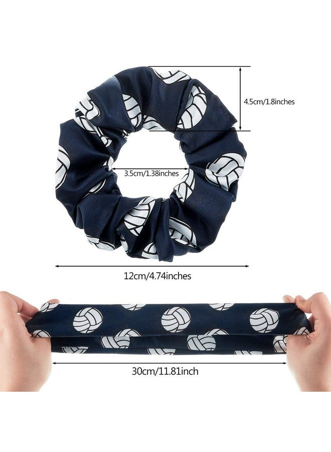 WILLBOND WILLBOND 12 Pieces Silk Hair Scrunchies Volleyball Sport Hair Elastic Satin Ties Bands Ponytail Holders for Players Teams Gifts Wristband Decoration Accessories Women(Multicolor) - Image 2