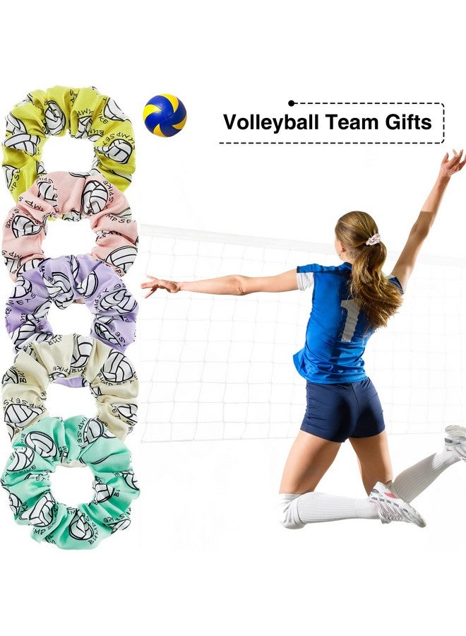 WILLBOND WILLBOND 12 Pieces Silk Hair Scrunchies Volleyball Sport Hair Elastic Satin Ties Bands Ponytail Holders for Players Teams Gifts Wristband Decoration Accessories Women(Multicolor) - Image 5