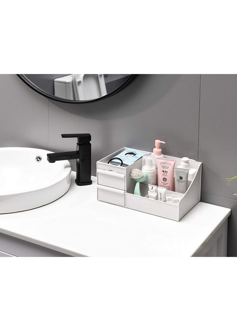 Arabest منظم مكتب المكياج مع أدراج - منظم للعناية بالبشرة على سطح الحمام لمستحضرات التجميل، حامل مستحضرات التجميل لأحمر الشفاه والفرش واللوشن وظلال العيون وطلاء الأظافر والمجوهرات المتنوعة - Image 5