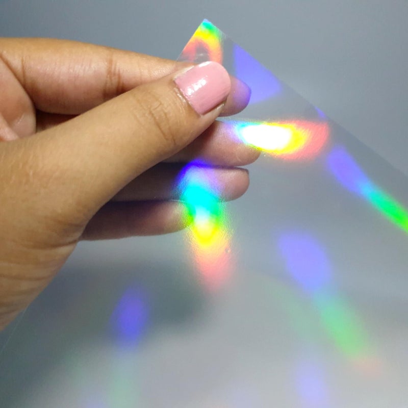 Turner Moore Edition Rainbow Holographic Laminate 12x12 SelfAdhesive Laminating Sheets Vinyl for Cricut Stickers Trading Cards Photos Scrapbooking Journals Planners Transparent 5Pack - Image 3
