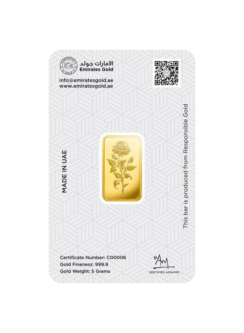 الإمارات جولد سبيكة ذهب الإمارات بوزن 5 غرامات، ذهب نقي عيار 999.9، معتمدة ومرفقة ببطاقة فحص - Image 2