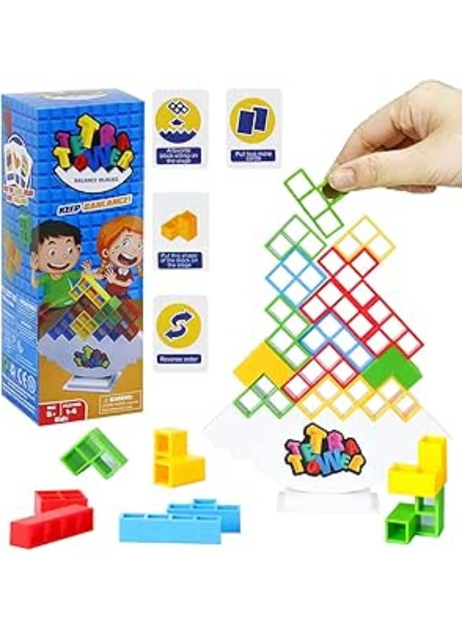 لعبة بناء مكعبات التوازن، ألعاب STEM للأطفال والعائلة، ألعاب لوحية لموازنة المكعبات، لعبة ممتعة للأطفال والكبار والحفلات