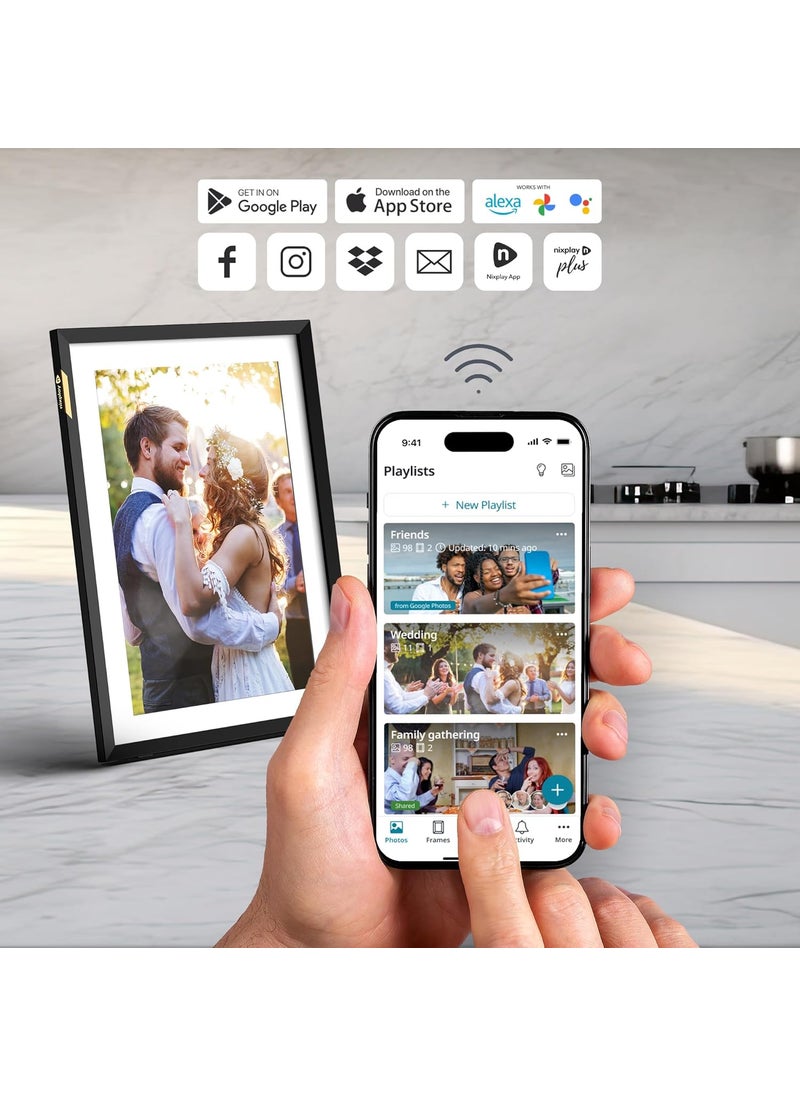 nixplay Nixplay WiFi 101 Touch Screen Digital Picture Frame I Easy Set Up I Create Family Shared Playlists I Perfect Digital Picture Frame for Gifting I Securely Share PhotosVideos via Email or App  - Image 5