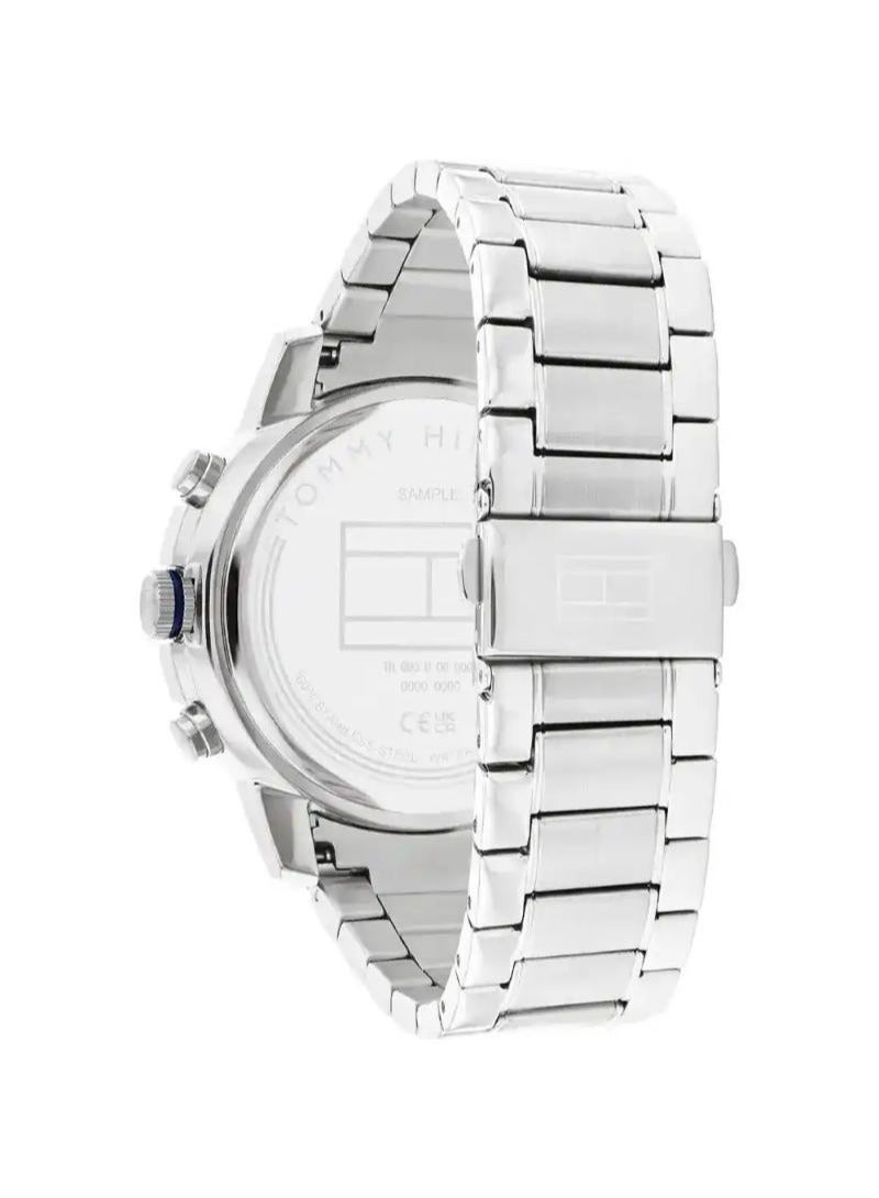 TOMMY HILFIGER Authentic Tommy Hilfiger men's watch from Egypt, Troy 1792104, features a blue dial and a silver metal bracelet. Comes with a Tommy Hilfiger box and bag. - Image 4