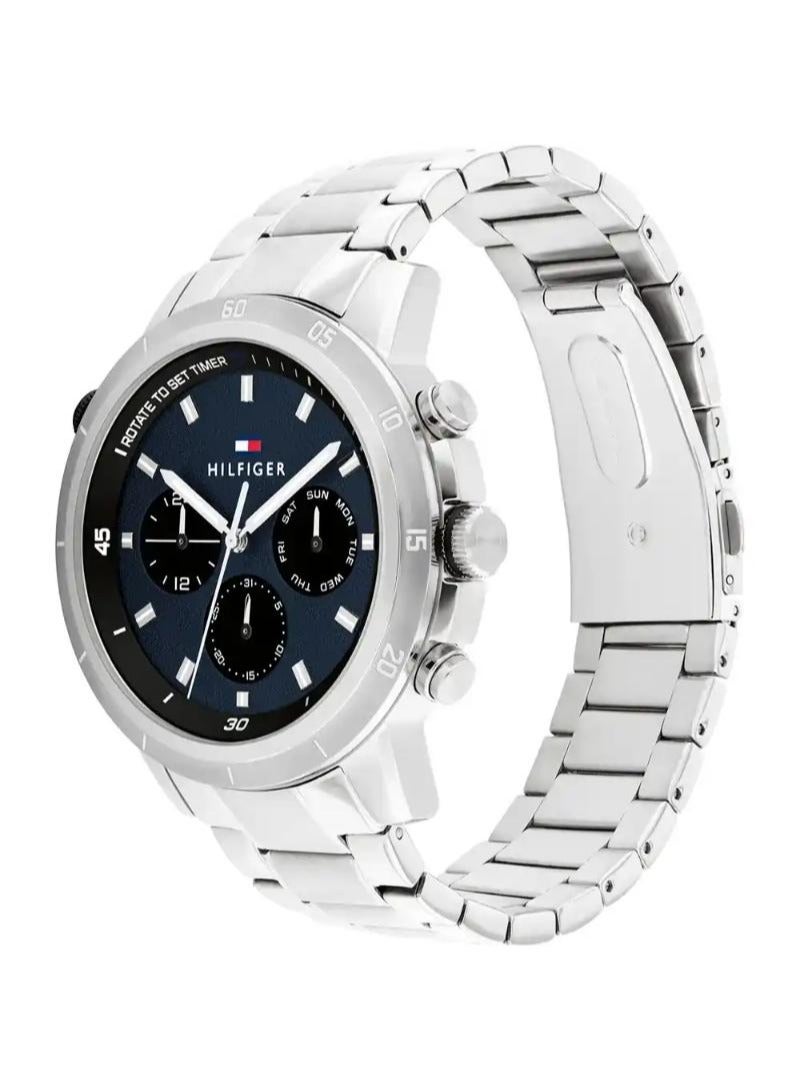 TOMMY HILFIGER Authentic Tommy Hilfiger men's watch from Egypt, Troy 1792104, features a blue dial and a silver metal bracelet. Comes with a Tommy Hilfiger box and bag. - Image 2