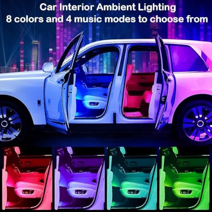 Azonee Car Interior Led Waterproof Led Strip For Car Interior Usb Powered Ambient Footwell Lights Customizable Colors Easy Installation Universal For Cars Atvs Rvs - Image 2