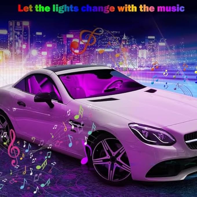 Azonee Car Interior Led Waterproof Led Strip For Car Interior Usb Powered Ambient Footwell Lights Customizable Colors Easy Installation Universal For Cars Atvs Rvs - Image 5