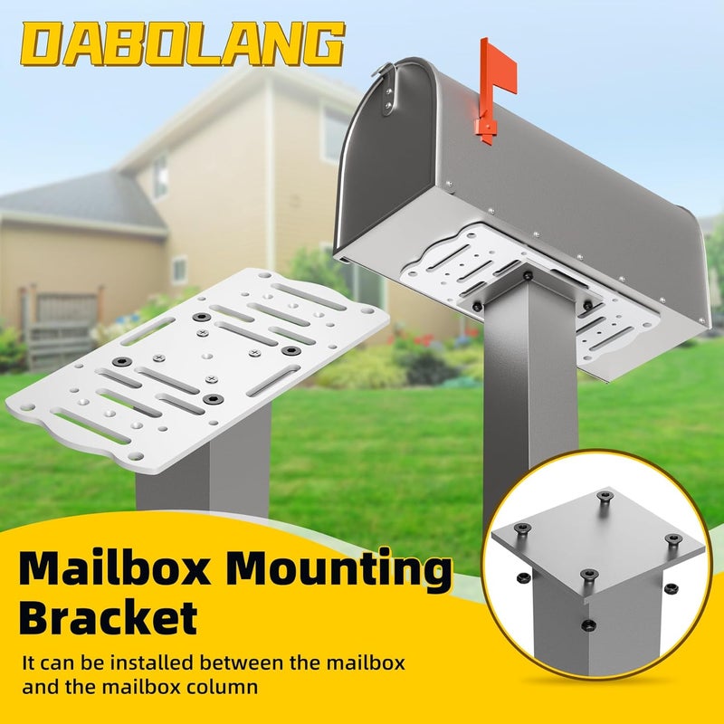 Dabolang Mailbox Mounting Bracket,Post Mount Mailboxes Board,Mailbox Bracket for 4x4 Wood or Hollow Posts,Mailbox Mounting Plate For Most Post-Mounted Mailboxes with Mounting Holes at the Bottom,White - Image 4