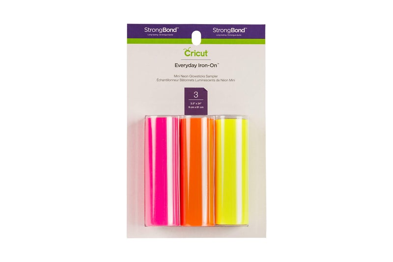 Cricut Everyday Iron On - 3.7” x 2ft 3 Rolls - Includes Neon Pink, Yellow, Green - HTV Vinyl for T-Shirts - Use with Cricut Explore Air 2/Maker - Neon Glowsticks - Image 5