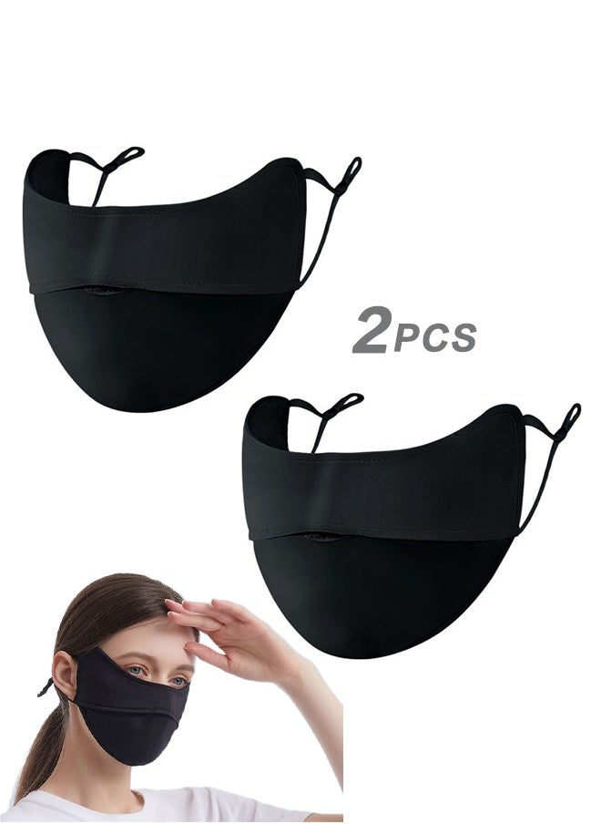 Sweet Life 2 Pack Black Sunscreen Mask 50+ SPF, UV Protection, Breathable, Reusable, Anti-UV, Lightweight Face Shield for Outdoor Activities, Travel, and Daily Use  - Image 1