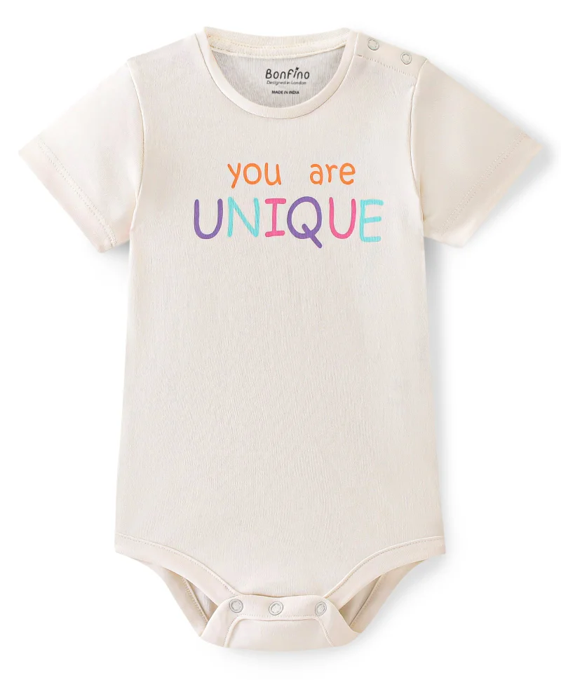 Bonfino Bonfino 100% Cotton Knit Short Sleeves Printed Onesies Bunny Print Pack Of 3 - Multi Color