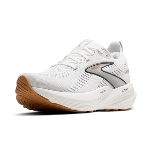 Brooks Men’s Glycerin 22 Neutral Running Shoe - White/Grey/Black - 9.5 Wide - Image 1
