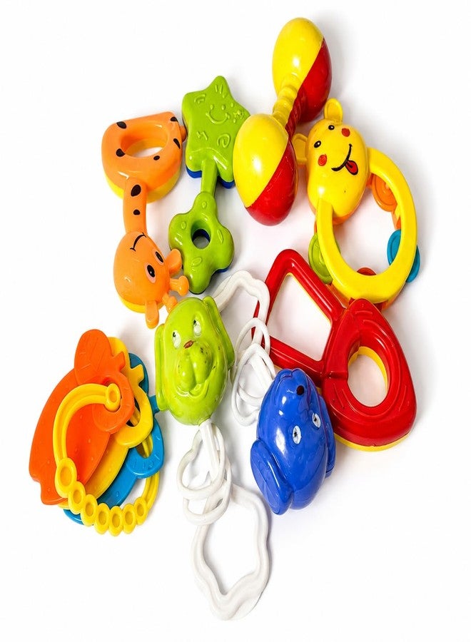 Dorytoys Dorytoy Newborn Baby Sensory Development Rattle and Teether Toy Set for Indoor Outdoor Activity Play Plastic Baby Hand Shaker Rattle Toy Combo with Teething Relief - Image 1