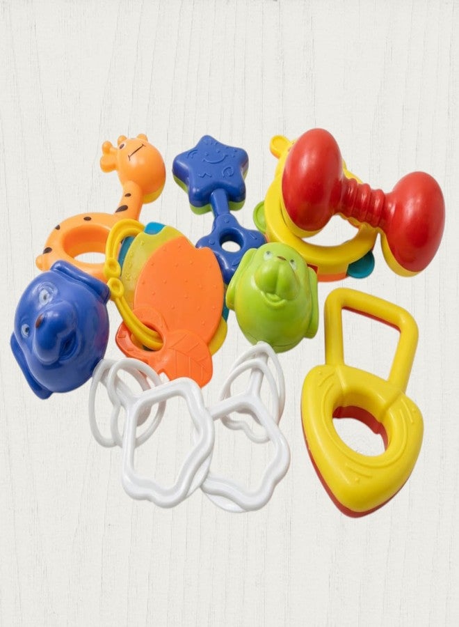 Dorytoys Dorytoy Newborn Baby Sensory Development Rattle and Teether Toy Set for Indoor Outdoor Activity Play Plastic Baby Hand Shaker Rattle Toy Combo with Teething Relief - Image 5