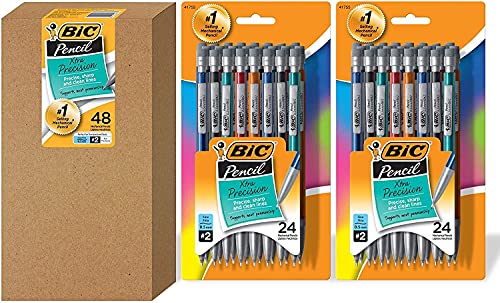 BIC Xtra-Precision Mechanical Pencil, Metallic Barrel, Fine Point (0.5mm), 48-Count - Image 1