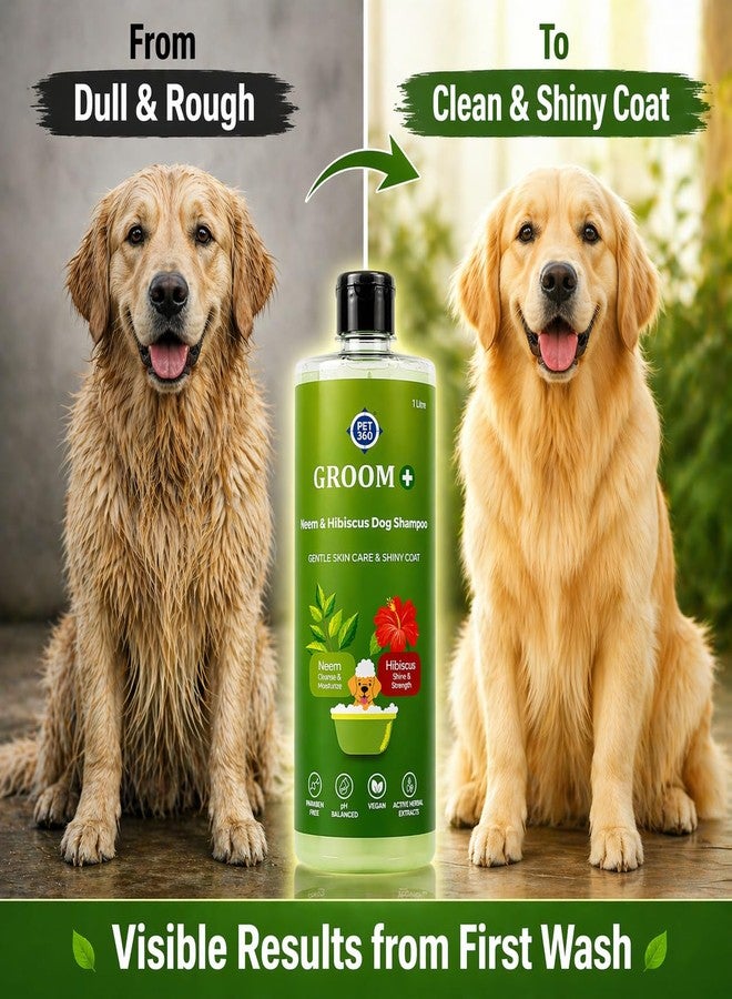 PET360 Groom+ Neem Hibiscus Oatmeal Puppy & Dog Shampoo 1000ml | Vegan Cruelty-Free | Non-Toxic pH Balanced | Phthalate & Paraben Free | Natural Pet Grooming - Image 5