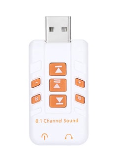 NIBEMINENT 3D Stereo 8.1 Channel USB Audio Adapter External Sound Card For Skype Headsets White 