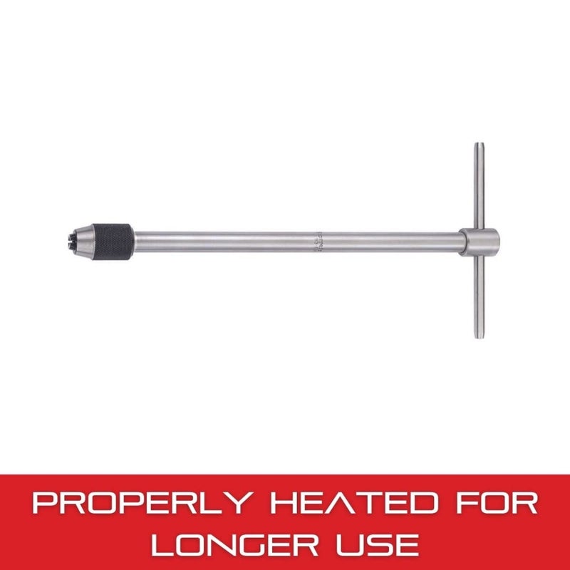 Starrett T-Handle Tap Wrench - Ideal for Holding Taps, Drills, Reamers and Small Tools - 7/32-7/16" Capacity Tap Size, 10" Body Length, 5/32-1/4" Square Shank - 93E - Image 3