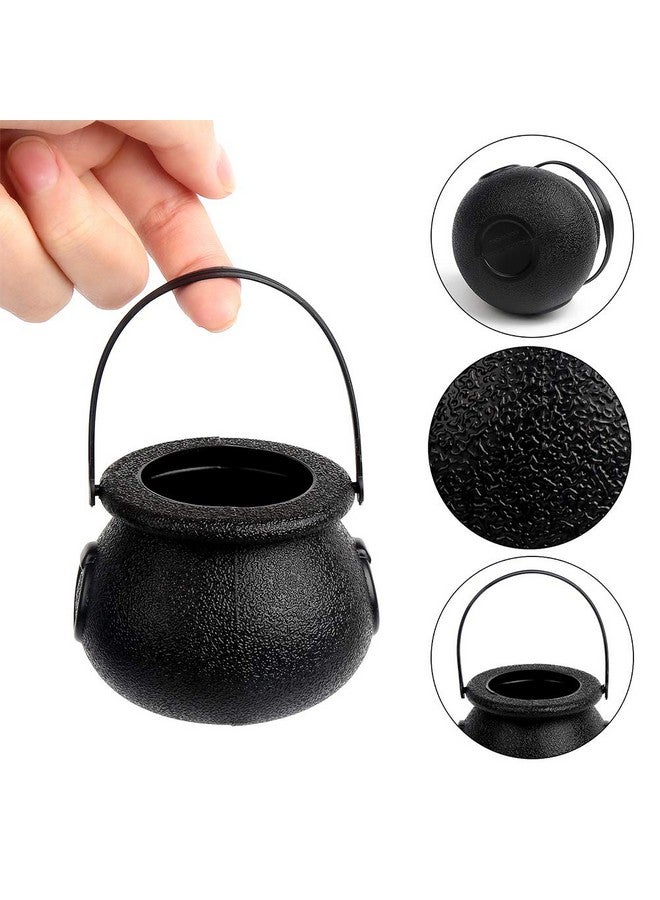 CCINEE Black Cauldron with Handle,Mini Plastic Candy Kettle Bucket for St.Patrick's Day,Halloween Party Favor,Pack of 12 - Image 3