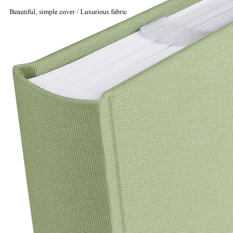1DOT2 Photo Album with Writing Space 50 Pages 4x6 Photos Hold 200 or 5x7 Pictures Hold 100  Linen Cover Small Photo Book Albums with Memo for Anniversary Wedding Baby (Sage Green) - Image 3