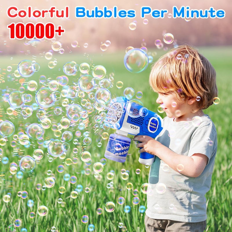EagleStone 2 Bubble Guns Machine for Kids,8 Hole Light Up Bubble Maker with 4 Refill Solution and 10 Bubble Concentrate for Toddlers,Party Favors Birthday Fun Gifts for Girl Boy Outdoor Toy - Image 3