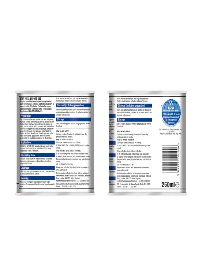 Rustins Brilliant White Gloss Paint 250ml - Image 3