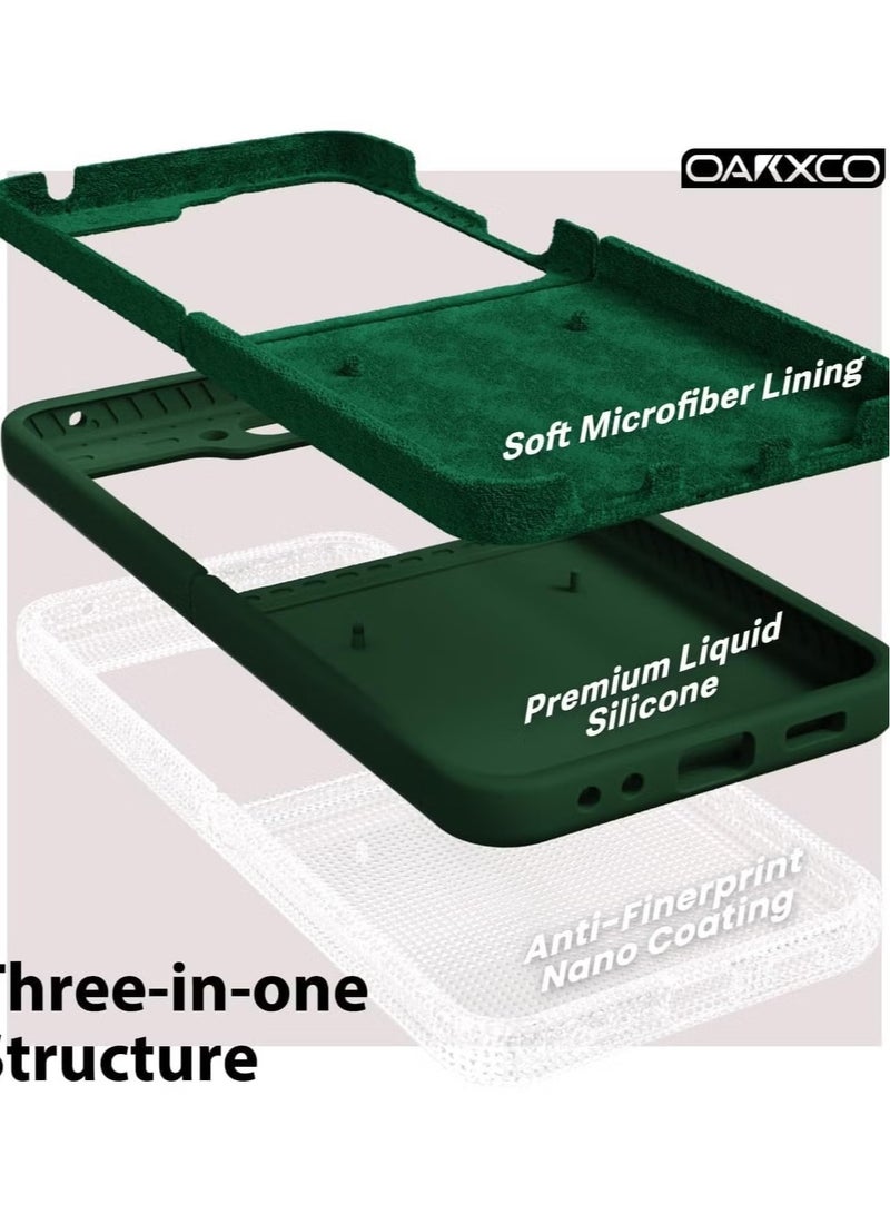 TIGER Liquid Silicone Case for Samsung Galaxy Z Flip6 5G – Slim & Soft Gel Rubber Ultra Thin Case, Silky Touch, Anti-Scratch, Shockproof Protective Cover for Women – Dark Green - Image 4