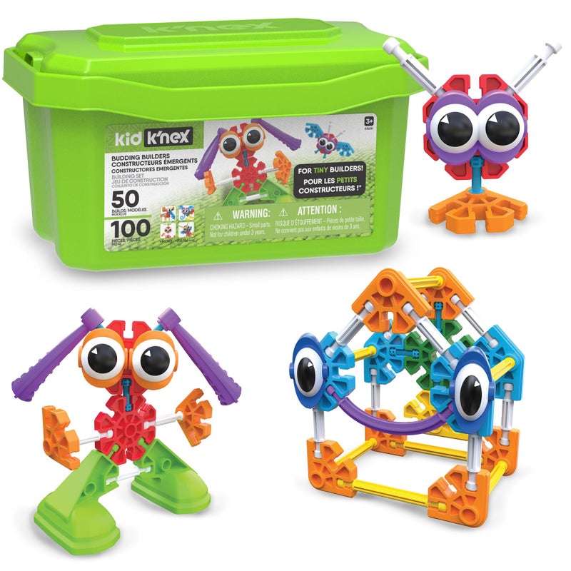 KID KNEX Budding Builders Set 100 Pieces Preschool STEM Building Kid Construction Set Creative Play Ages 3