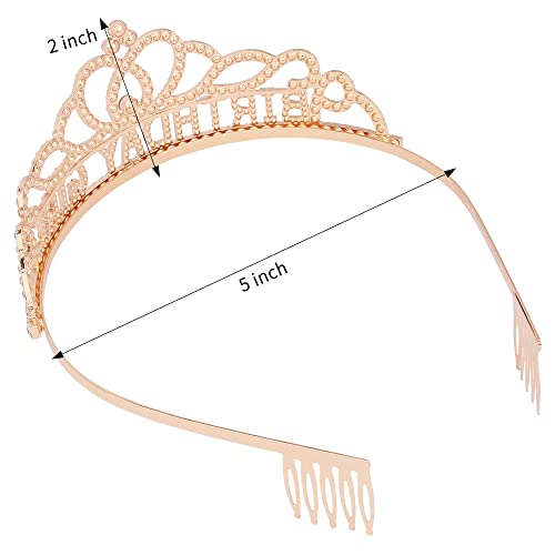 AOPRIE Diane Birthday Crowns for Women Gold Tiaras for Girls Crowns for Girls Rhinestone Crystal Decor Headband - Image 5