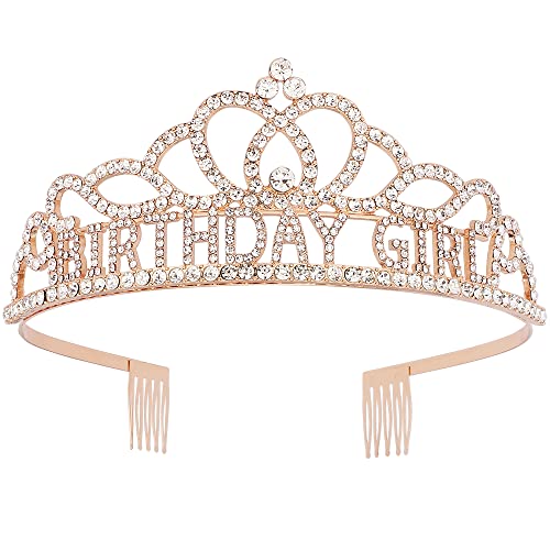 AOPRIE Diane Birthday Crowns for Women Gold Tiaras for Girls Crowns for Girls Rhinestone Crystal Decor Headband - Image 2