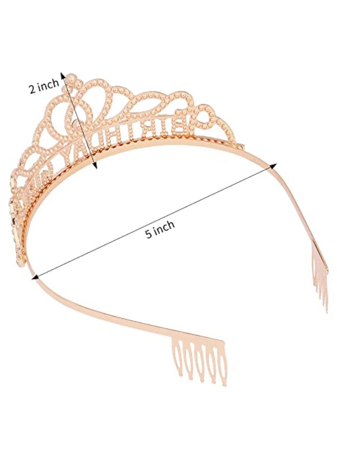 AOPRIE Diane Birthday Crowns for Women Gold Tiaras for Girls Crowns for Girls Rhinestone Crystal Decor Headband - Image 4