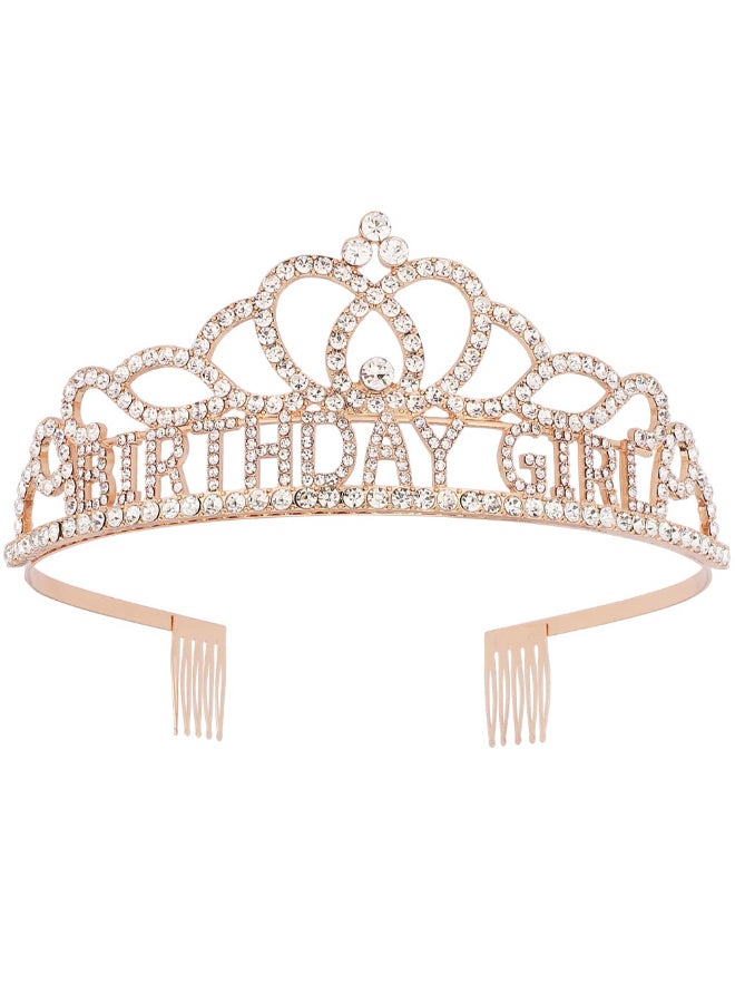 AOPRIE Diane Birthday Crowns for Women Gold Tiaras for Girls Crowns for Girls Rhinestone Crystal Decor Headband - Image 3