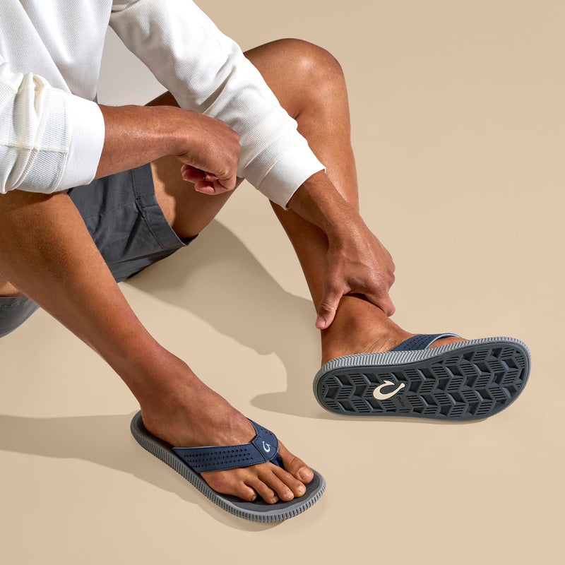 OluKai Ulele Men's Beach Sandals, Quick-Dry Flip-Flop Slides, Water Resistant Suede Lining & Wet Grip Soles, Soft Comfort Fit & Arch Support - Image 5