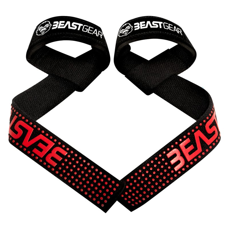 Beast Gear Weight lifting Straps - Lifting Straps for Weightlifting, Wrist Weight Straps for Men, Women, Padded Neoprene Deadlift Straps with Advanced Gel Flex Grips, Non Slip for Bodybuilding - Image 1
