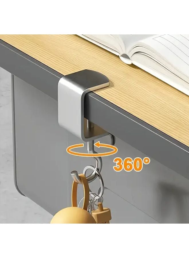 4pcs Heavy Duty Steel Desk Hook System 360 Rotating No Drill Wall Mount Holds 22 Lbs - Image 5