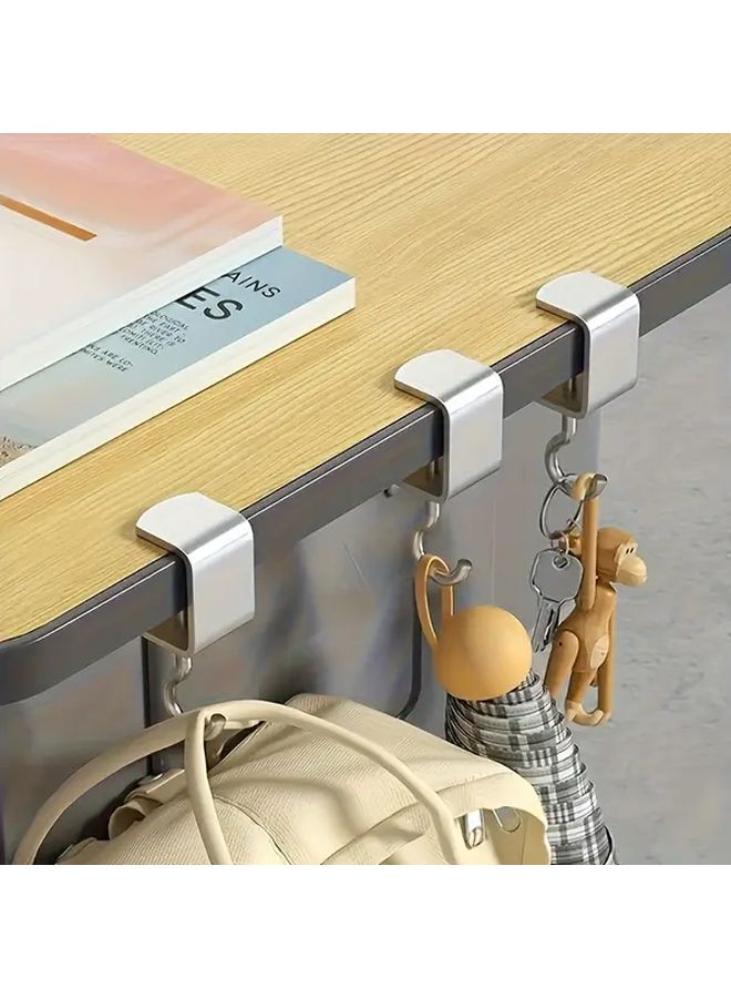 4pcs Heavy Duty Steel Desk Hook System 360 Rotating No Drill Wall Mount Holds 22 Lbs - Image 3