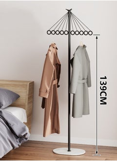 CityRiya-Long Coat Rack Freestanding Clothes Stand Garment Rack Clothes Rack Metal Coat Racks Hanger Stand Clothes Rail Stand Clothes Hanger Organizer with Marble Base for Hanging Clothes, Hats, Bags  - Image 3