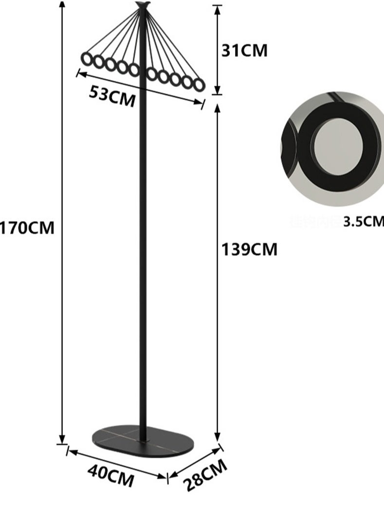 CityRiya-Long Coat Rack Freestanding Clothes Stand Garment Rack Clothes Rack Metal Coat Racks Hanger Stand Clothes Rail Stand Clothes Hanger Organizer with Marble Base for Hanging Clothes, Hats, Bags  - Image 4