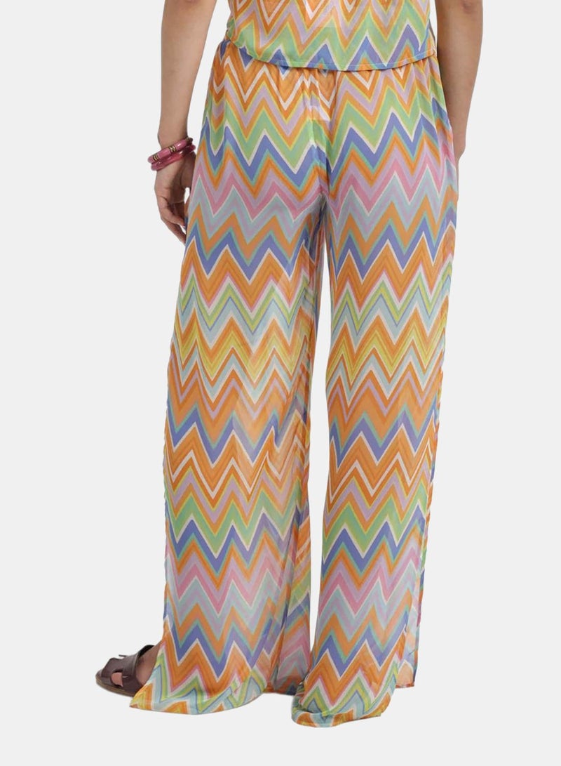 Carina Chevron Print Sheer Beach Pants - Image 3