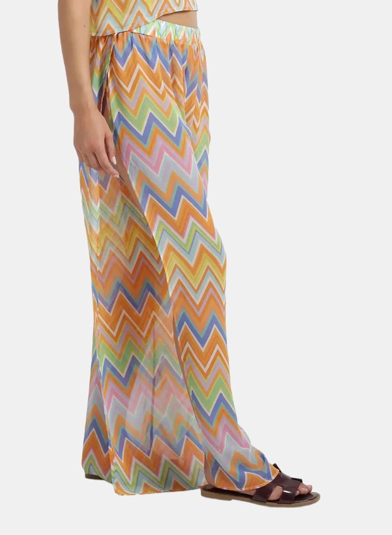 Carina Chevron Print Sheer Beach Pants - Image 2