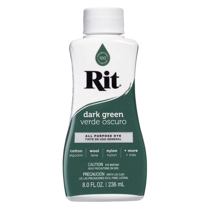 Rit Liquid Fabric Dye, 8-Ounce, Dark Green, 8 Fl Oz (Pack of 1) - Image 1