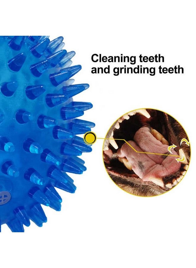 بت عظمة مضغ متينة وشائكة وتصدر صريرًا مع لعبة الرجبي - لعبة مطاطية ناعمة غير سامة من مادة TPR الطبيعية للجراء الصغيرة (أزرق) - Image 4