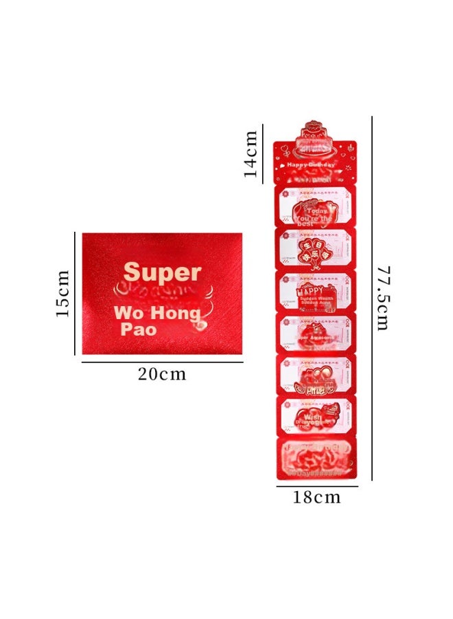 Tatanice Foldable Red Envelope With 6 Card Slots, 3d Birthday Red Envelope For Ceremonial Feel, Creative Birthday Red Envelope With Envelope For Greeting Cards - Image 1