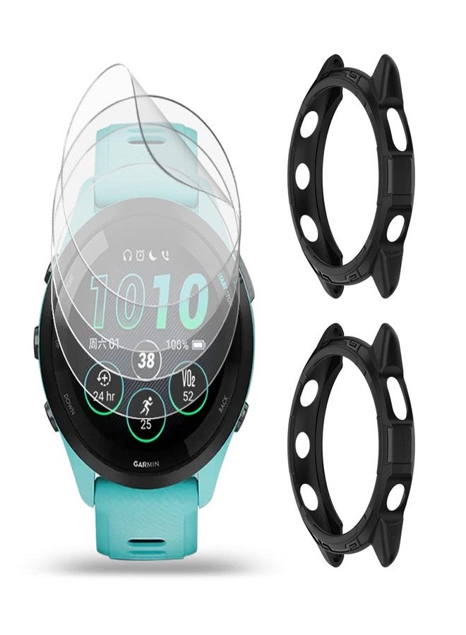 Huadu واقي شاشة ساعة HUADU متوافق مع Garmin Forerunner 265، فيلم مضاد للخدش عالي الدقة تغطية كاملة وحافظة واقية ناعمة من TPU - Image 1