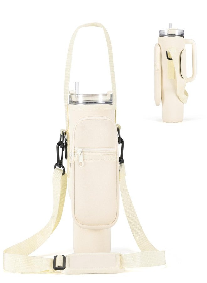 GOEWY Water Bottle Carrier Bag for Stanley 40oz Tumbler with Phone Pocket Water Bottle Holder with Strap Neoprene Water Bottle Pouch for Stanley Cup Accessories - Image 1