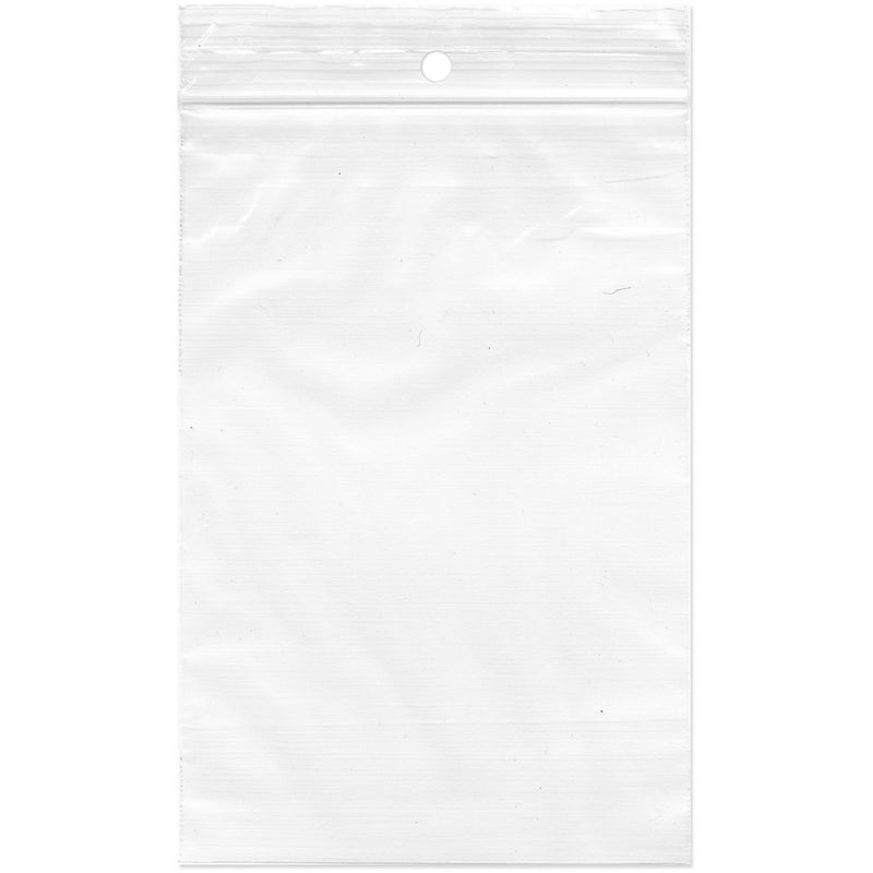 Plymor 4 x 6 Case of 1000 2 Mil with HangHole Zipper Reclosable Plastic Bags