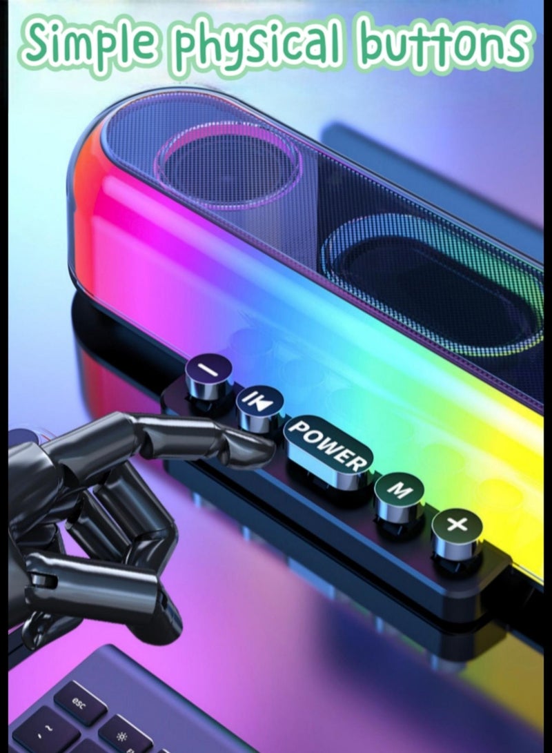 DRAKLAW Bluetooth Speaker Dual Speakers 10W Power Multiple Play Modes Cool Lighting (Black)  - Image 2