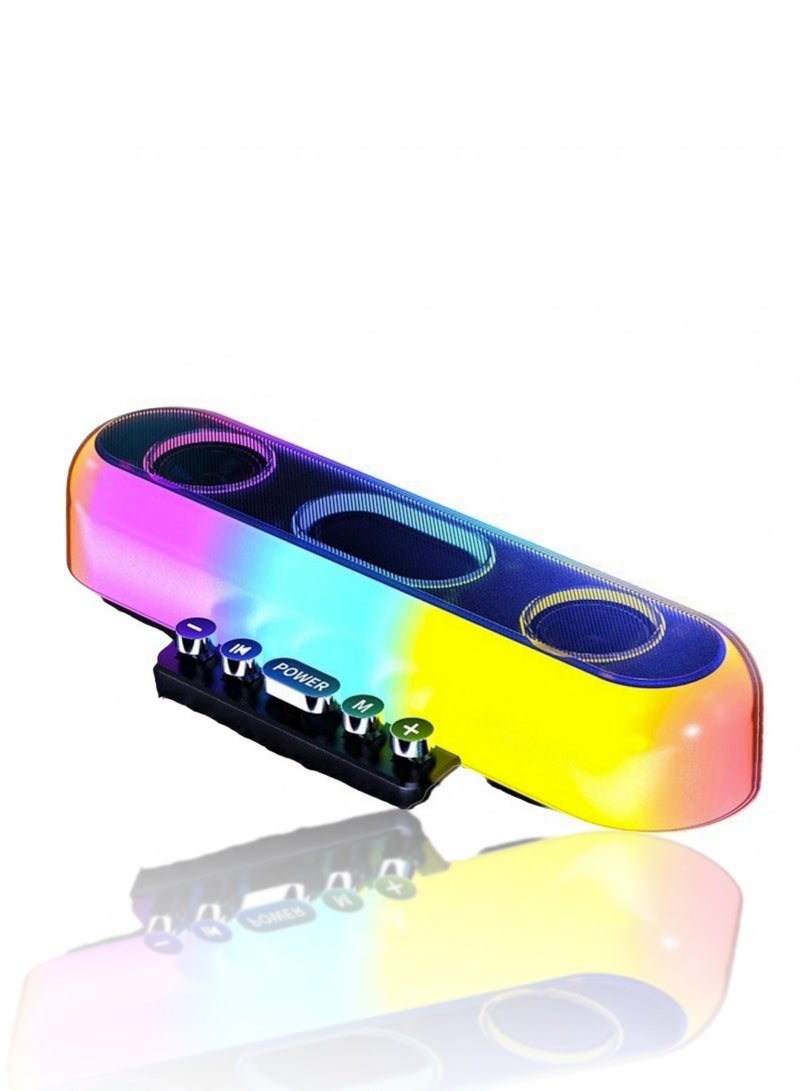 DRAKLAW Bluetooth Speaker Dual Speakers 10W Power Multiple Play Modes Cool Lighting (Black)  - Image 1