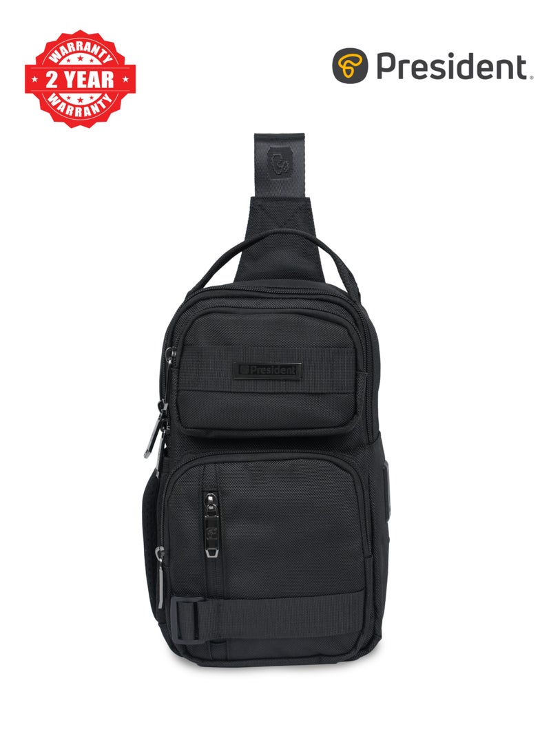 President Crossbody Bag for Men – Durable, Lightweight & Multi-Pocket Design ( Model-8416 ) BLACK - Image 1